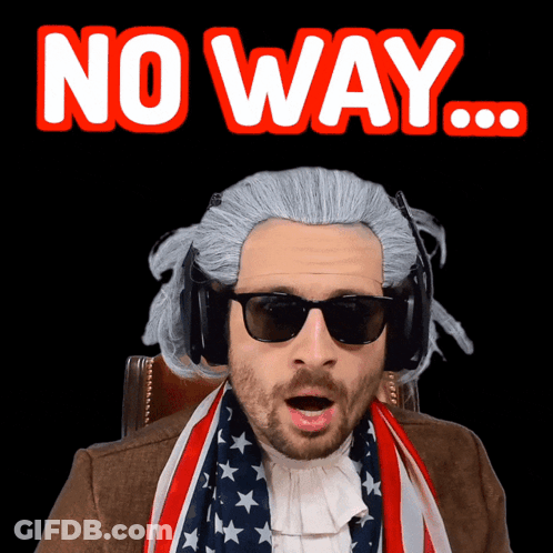 Man In Wig And Sunglasses Saying No Way GIF