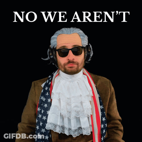 Man In Wig And Sunglasses Saying No We Aren't GIF