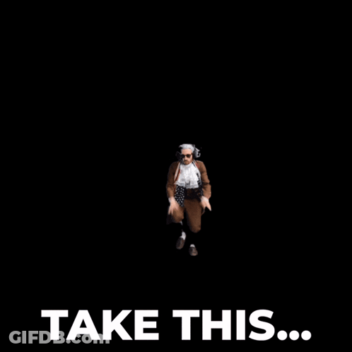 Man In Wig And Sunglasses Saying Take This GIF