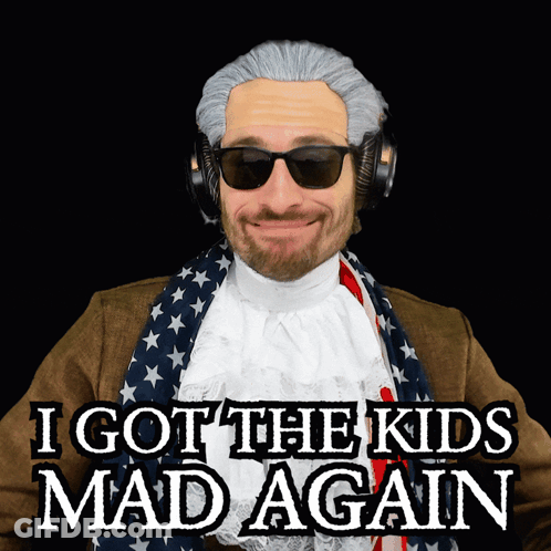 Man In Wig And Sunglasses Says I Got The Kids Mad Again GIF