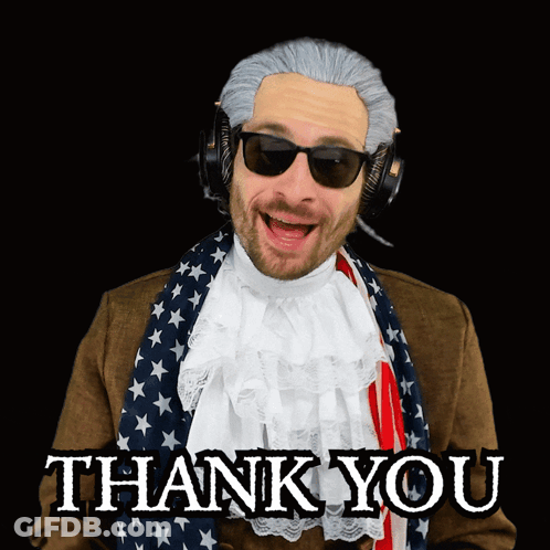 Man In Wig And Sunglasses Says Thank You GIF