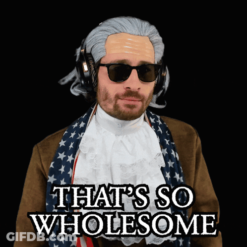 Man In Wig And Sunglasses Says That's So Wholesome GIF