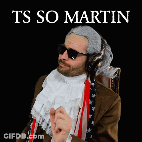 Man In Wig And Sunglasses Ts So Martin GIF