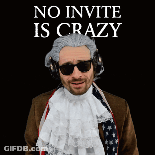Man In Wig And Sunglasses With No Invite Is Crazy Sign GIF