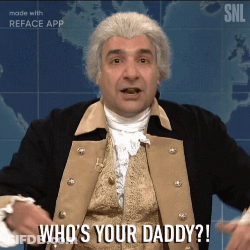Man In Wig Asking Who's Your Daddy GIF