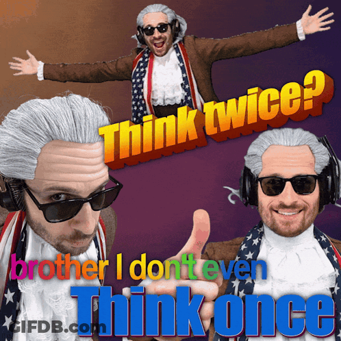 Man In Wig Giving Thumbs Up Think Twice Brother I Don't Even Think Once GIF