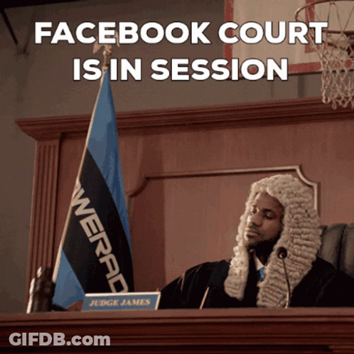 Man In Wig In Courtroom Facebook Court Is In Session GIF