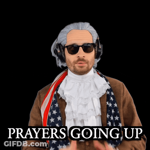 Man In Wig Praying GIF