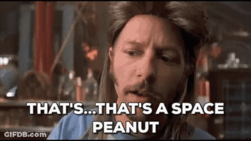 Man In Wig Says That's A Space Peanut GIF