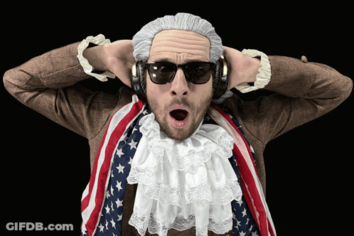 Man In Wig Sunglasses And Headphones GIF