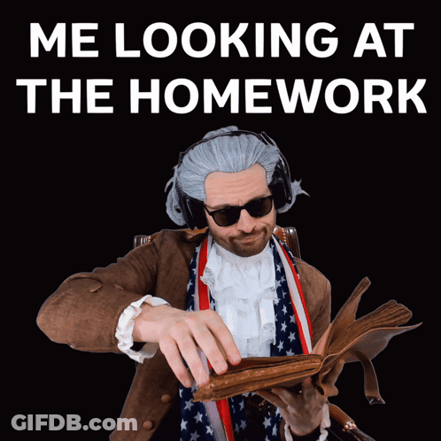 Man In Wig Sunglasses Holding Book Me Looking Homework GIF