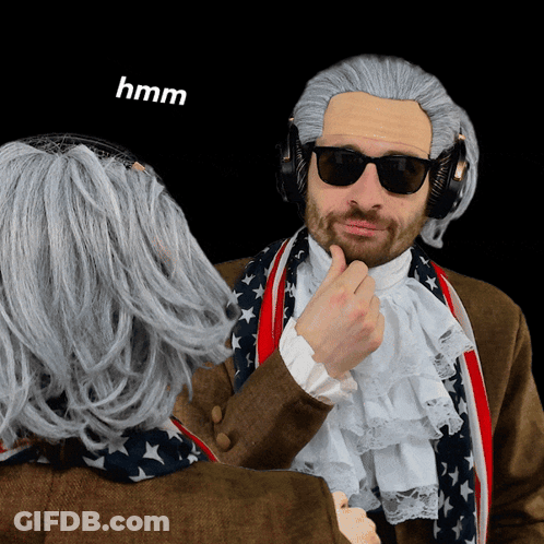 Man In Wigs And Sunglasses Saying Hmm GIF