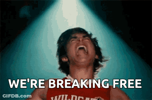 Man In Wildcats Jersey Screaming We're Breaking Free GIF