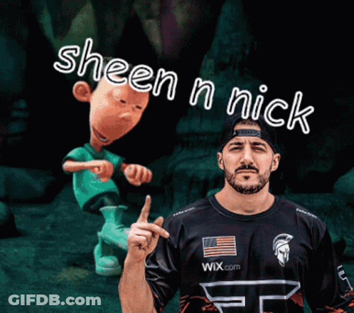 Man In Wix.com Shirt With Sheen N Nick Cartoon GIF
