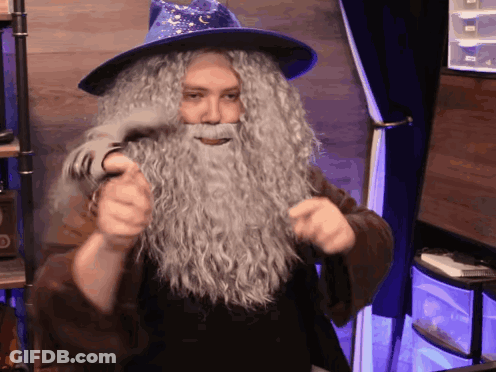 Man In Wizard Costume With Long Beard GIF