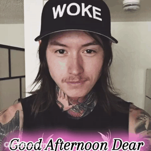 Man In Woke Hat Saying Good Afternoon Dear GIF
