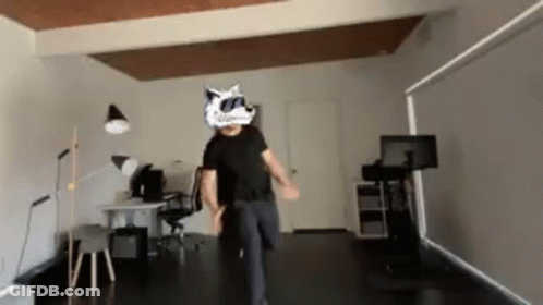 Man In Wolf Mask Dancing GIF