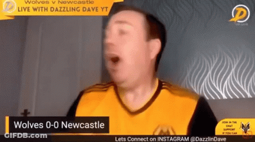 Man In Wolves And Newcastle Jersey GIF
