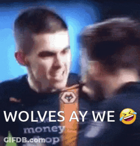 Man In Wolves Shirt Laughing GIF