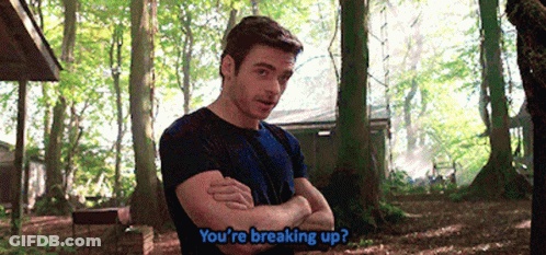 Man In Woods Arms Crossed Saying You're Breaking Up GIF
