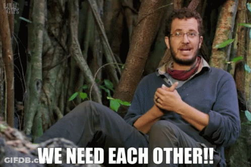 Man In Woods Saying We Need Each Other GIF