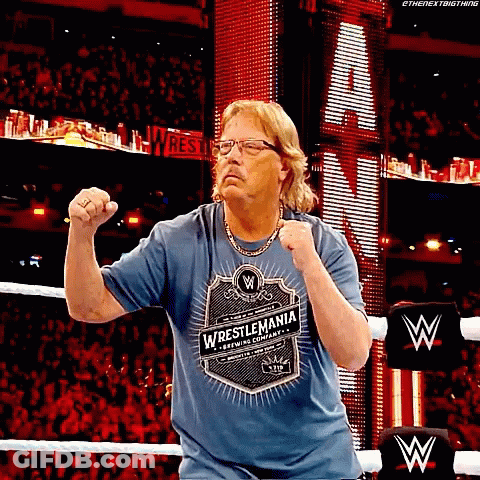 Man In Wrestlemania Shirt Standing In Ring GIF