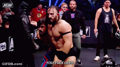 Man In Wrestling Match Says You Fuck Off GIF