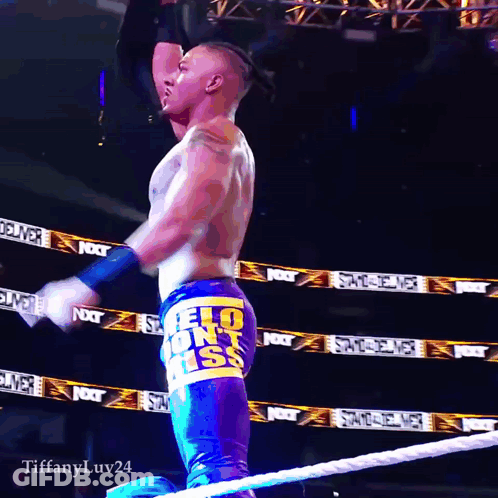 Man In Wrestling Ring Holding Trophy #Tiffanyluv24 GIF