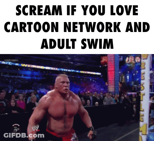 Man In Wrestling Ring Scream If You Love Cartoon Network And Adult Swim GIF