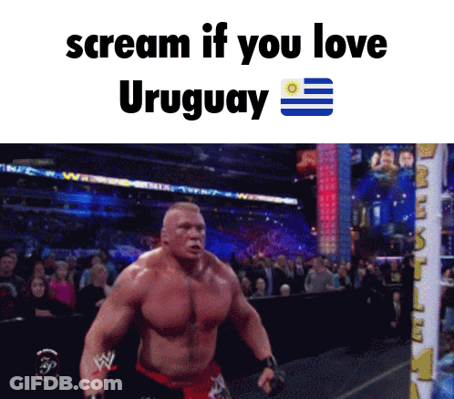 Man In Wrestling Ring Scream If You Love Uruguay GIF