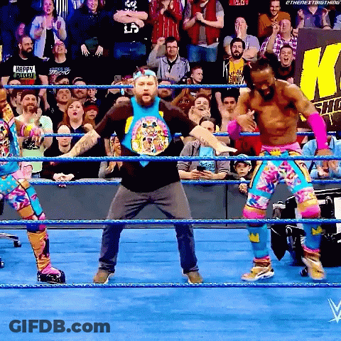 Man In Wrestling Ring Wearing Happy Birthday Shirt GIF