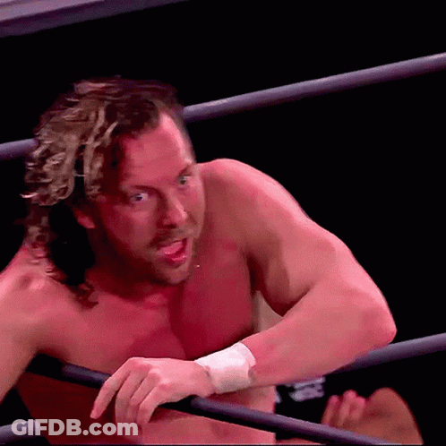 Man In Wrestling Ring With Bandage Saying R GIF