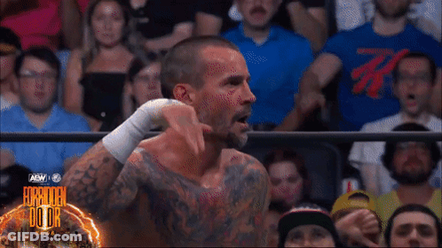 Man In Wrestling Ring With Broken Door GIF