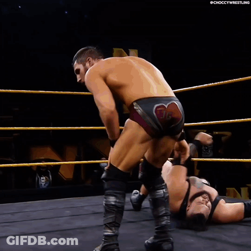 Man In Wrestling Ring With Choccywrestling Text GIF