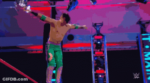 Man In Wrestling Ring With Letter W GIF