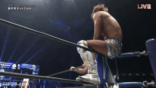Man In Wrestling Ring With Live GIF