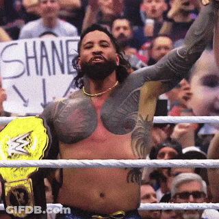 Man In Wrestling Ring With Shane Sign GIF