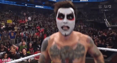 Man In Wrestling Ring With Smack Logo GIF