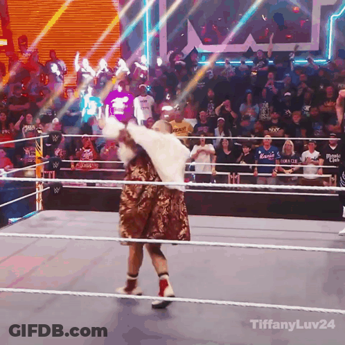Man In Wrestling Ring With Tiffanyluv24 Written GIF