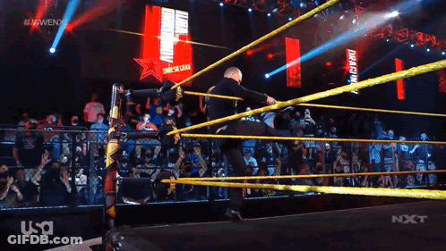 Man In Wrestling Ring With USA Logo GIF
