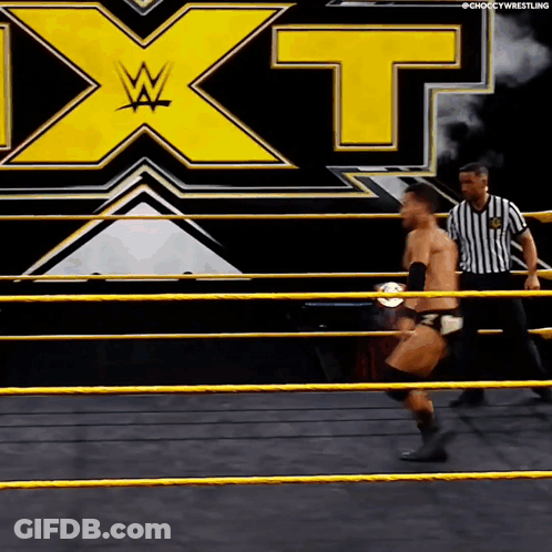 Man In Wrestling Ring With X On Back GIF