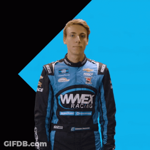 Man In Wwex Racing Jacket GIF