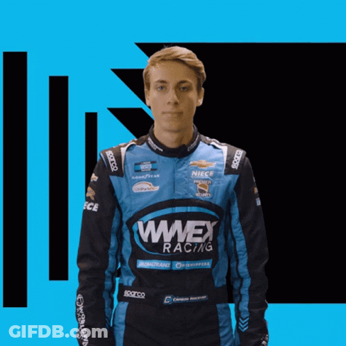 Man In WWEX Racing Jacket GIF
