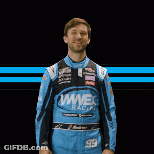 Man In WWEx Racing Uniform Fist Pump GIF
