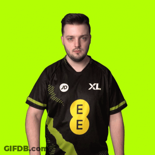 Man In XL Shirt Showing Hand GIF