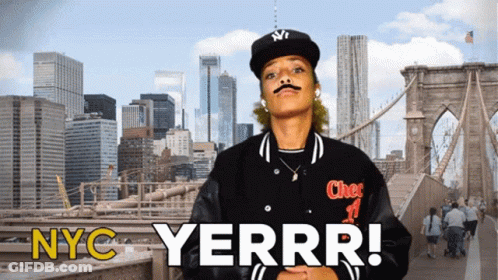Man In Yankees Hat Saying NYC Yerrr GIF