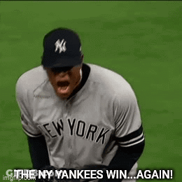 Man In Yankees Jersey Screaming On Baseball Field GIF