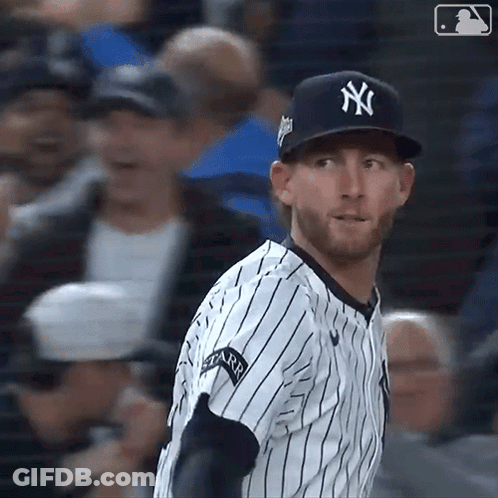 Man In Yankees Uniform GIF