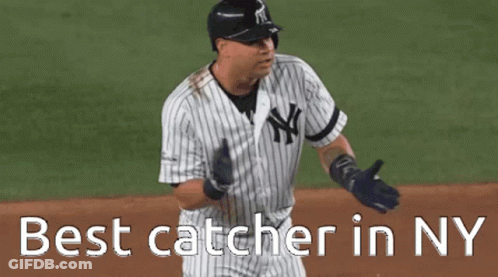Man In Yankees Uniform Standing GIF
