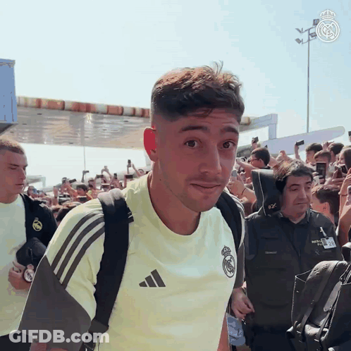 Man In Yellow Adidas Shirt GIF